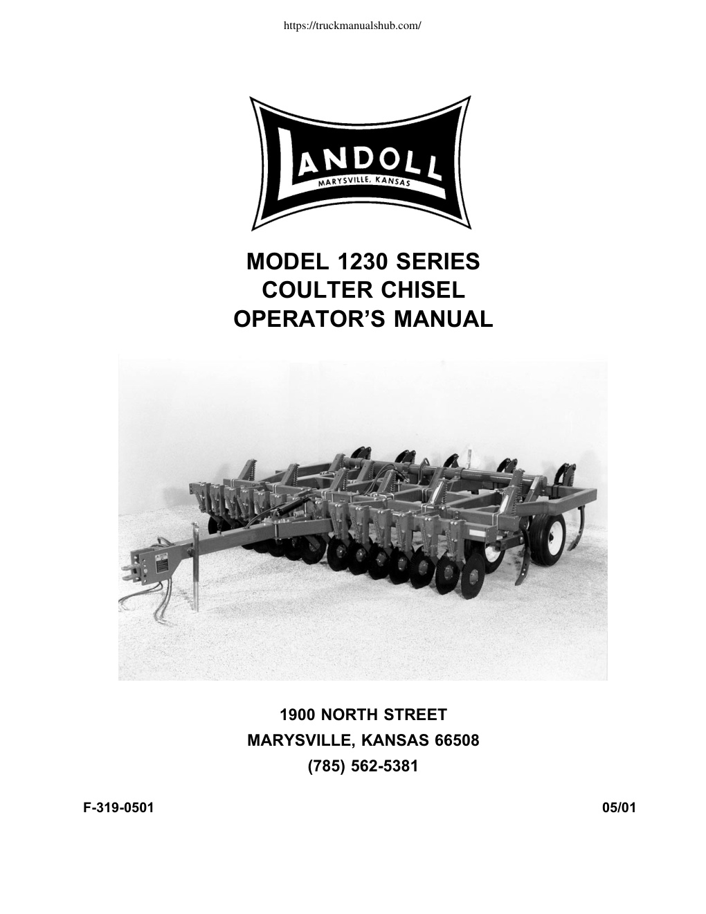 Première page de Landoll 12317 12337 12319 12339 123111 123311 123113 123213 123313 123215 123315 123217 123419 123421 123423 COULTER CHISEL Operator s Manual