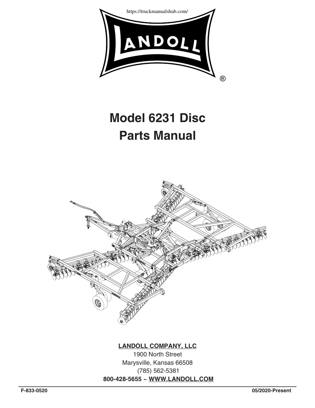 Première page de Landoll 6231 Disc Parts Manual Operator s Manual
