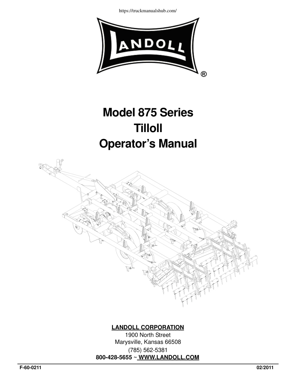Première page de Landoll 875 Series Tilloll Operator s Manual