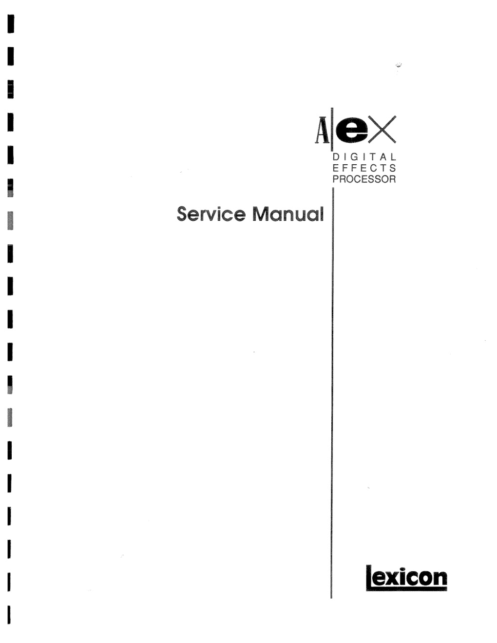 Première page de Lexicon ALEX SERVICE MANUAL ocr