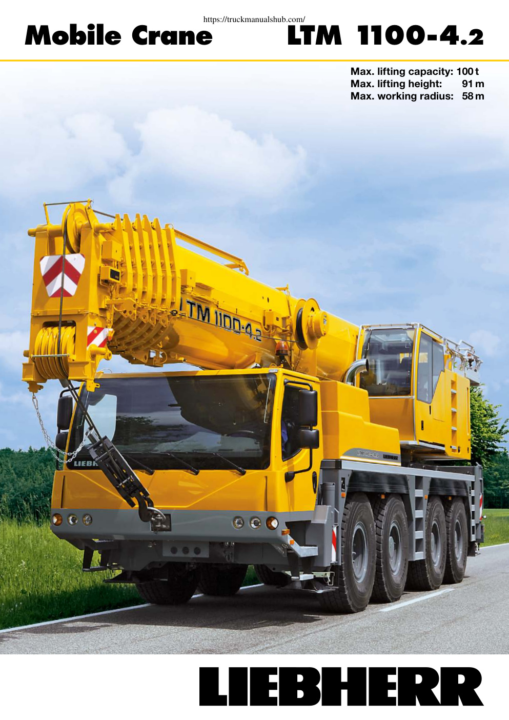 Première page de Liebherr 100 Ton Mobile Crane Load Chart