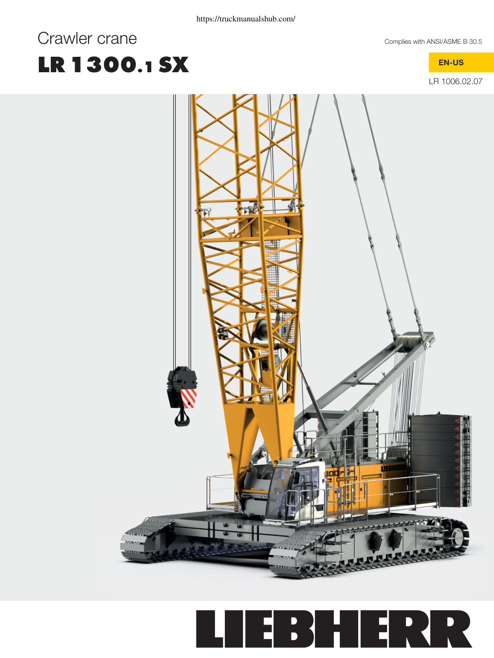Première page de Liebherr LR 1300 1sx Crawler Crane Operator s Manual