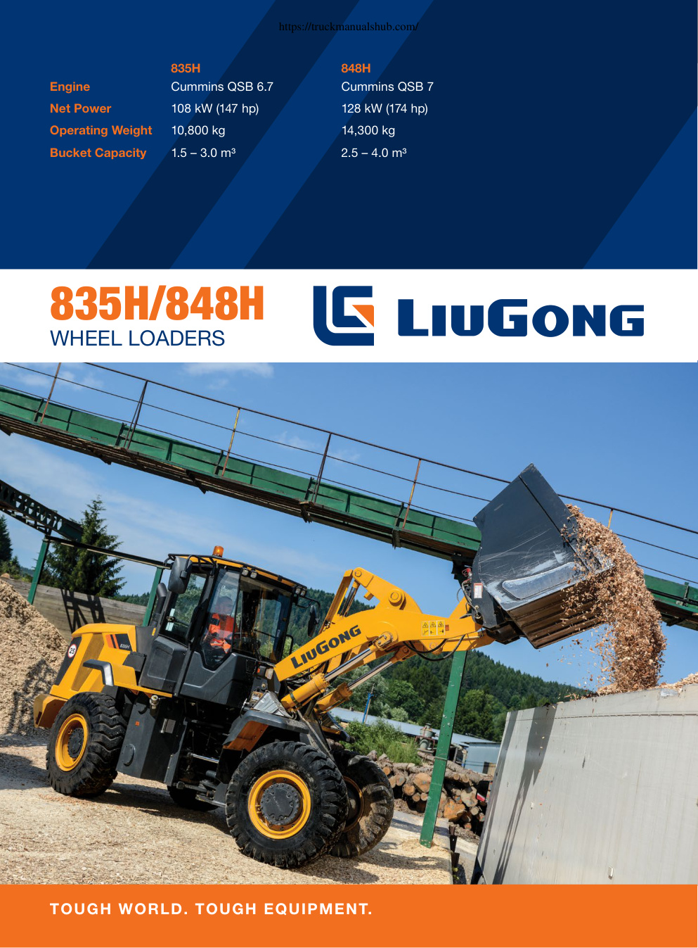 Première page de LiuGong 835H 848H Technical Specifications