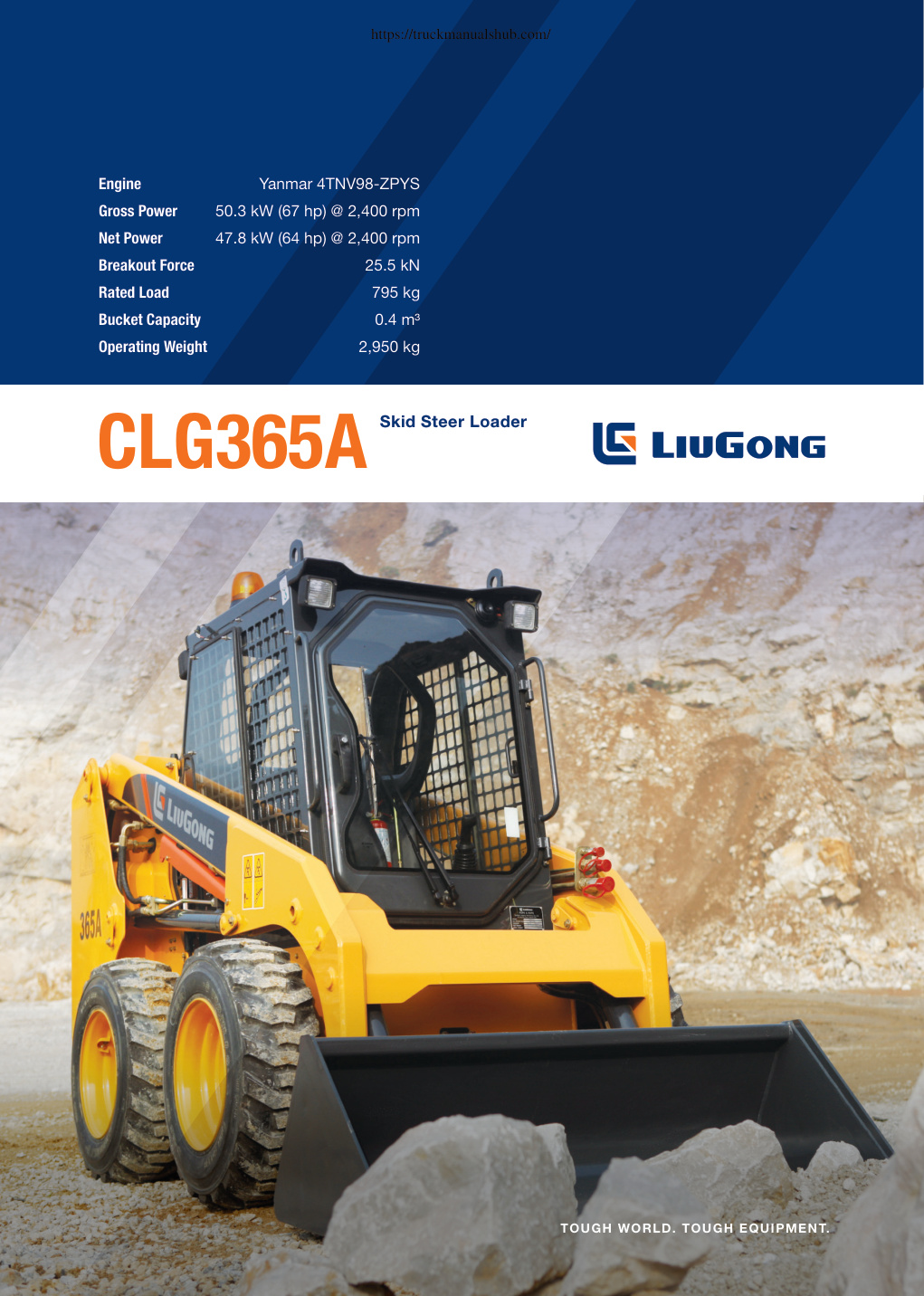 Première page de LiuGong CLG365A Skid Steer Loader Technical Specifications