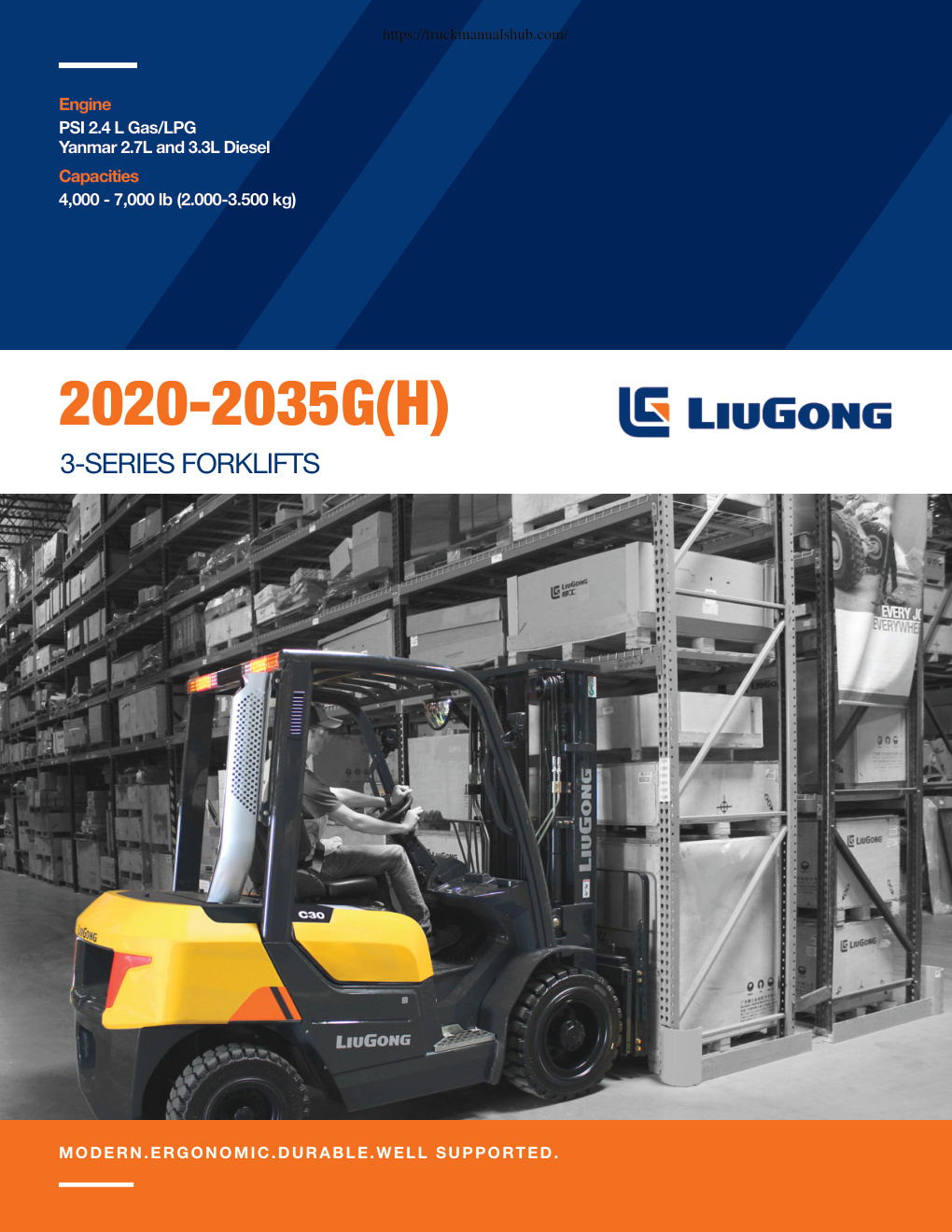 Première page de Liugong 2020 2035G H 3 SERIES FORKLIFTS Technical Manual