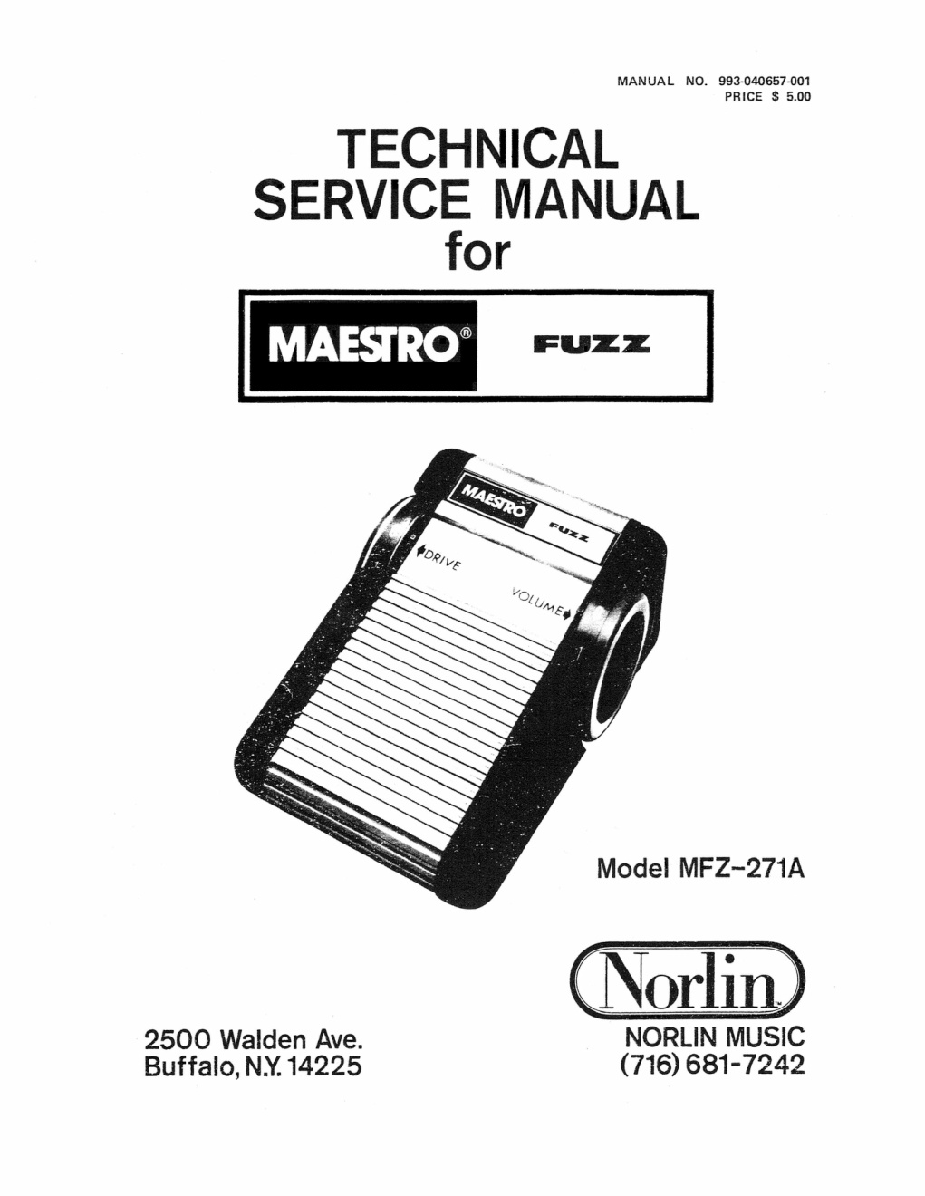 Première page de MAESTRO FUZZ 271A SERVICE MANUAL ocr