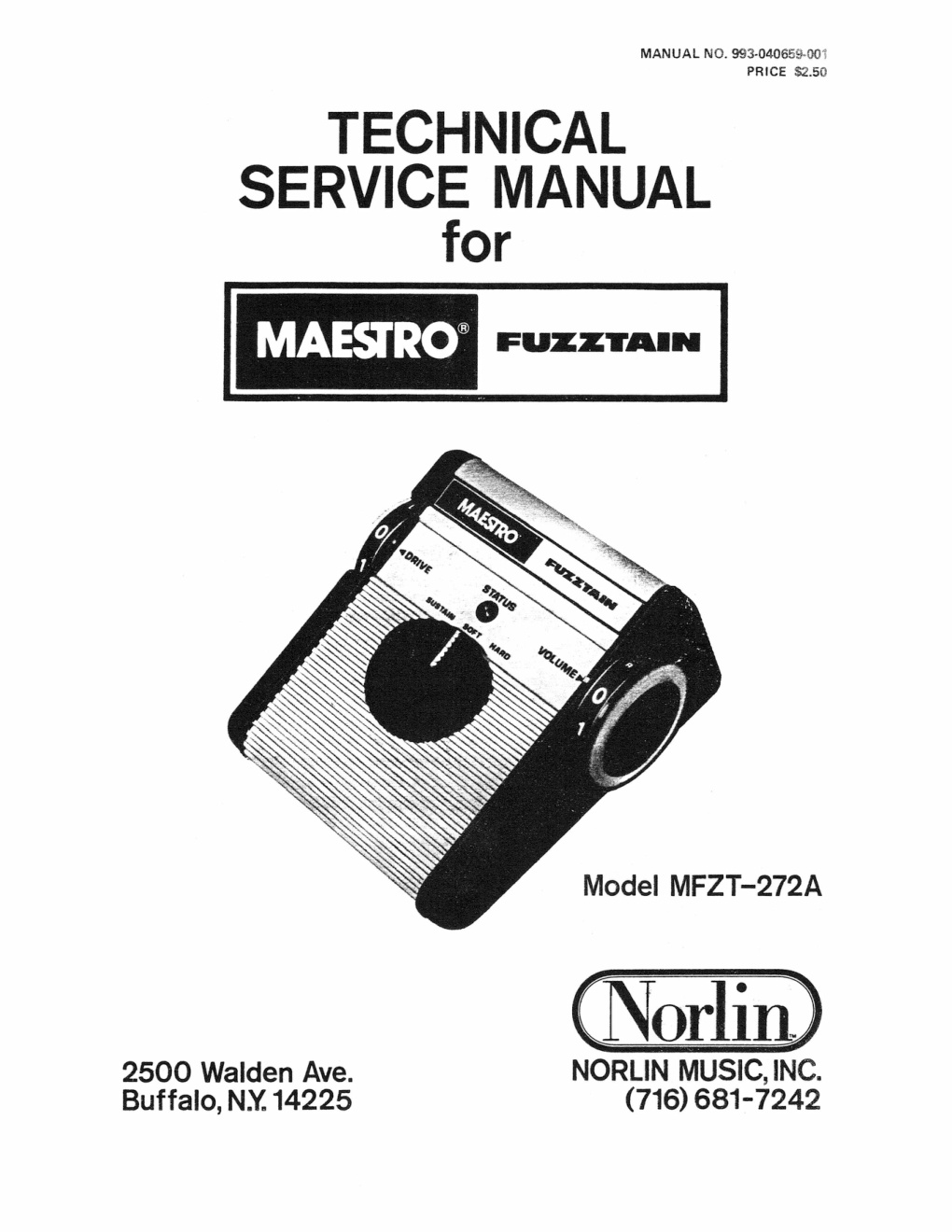 Première page de MAESTRO FUZZTAIN SERVICE MANUAL ocr