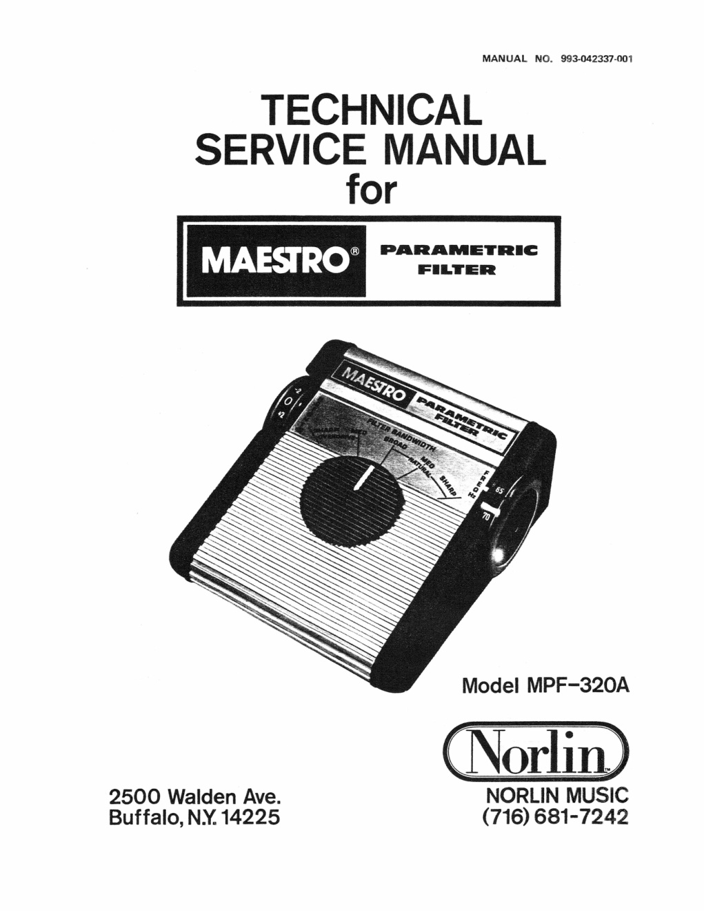 Première page de MAESTRO PARAMETRIC FILTER SERVICE MANUAL ocr