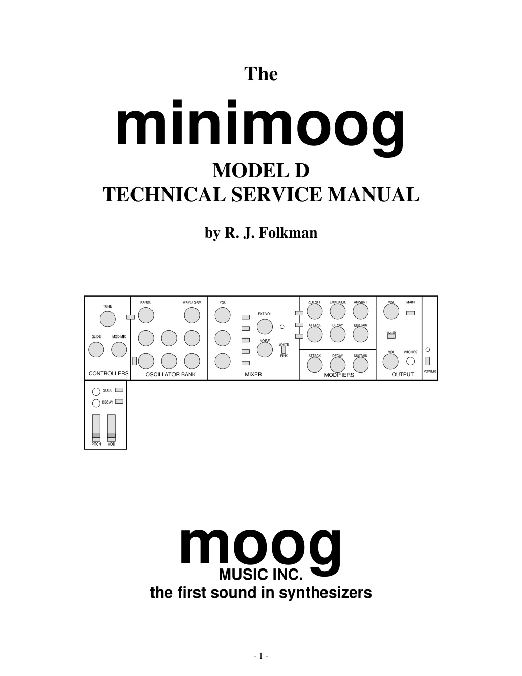 Première page de MINIMOOG D SERVICE MANUAL