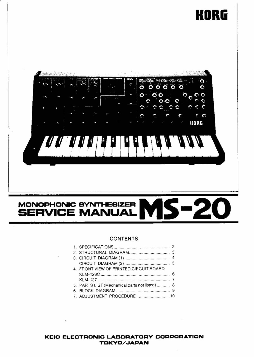 Première page de MS 20 SERVICE MANUAL ocr
