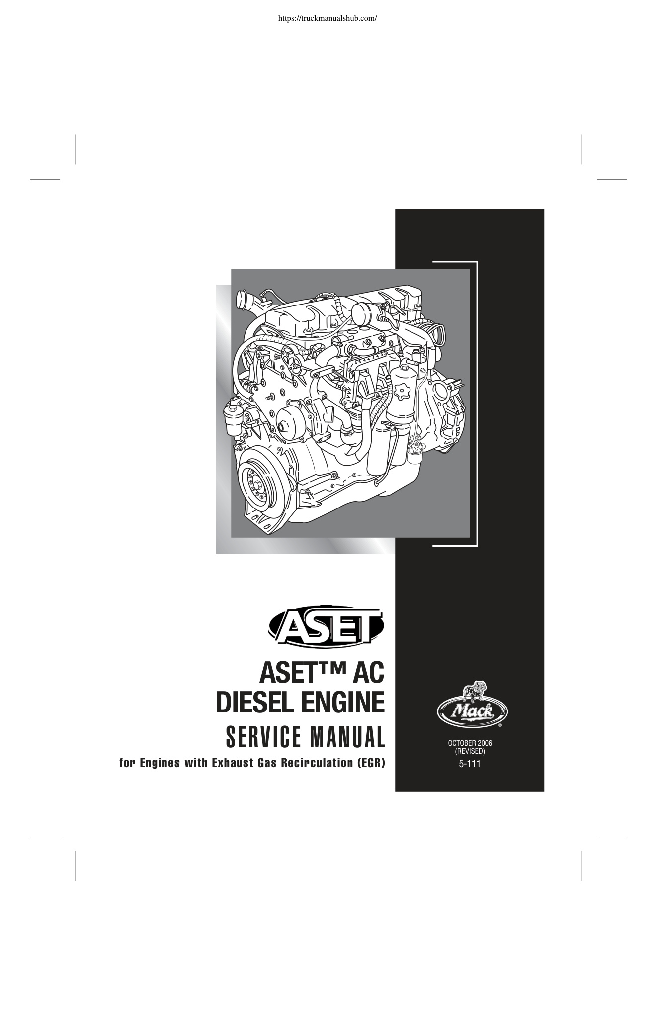 Première page de Mack ASET AC Diesel Engine Service Manual for engine with EGR