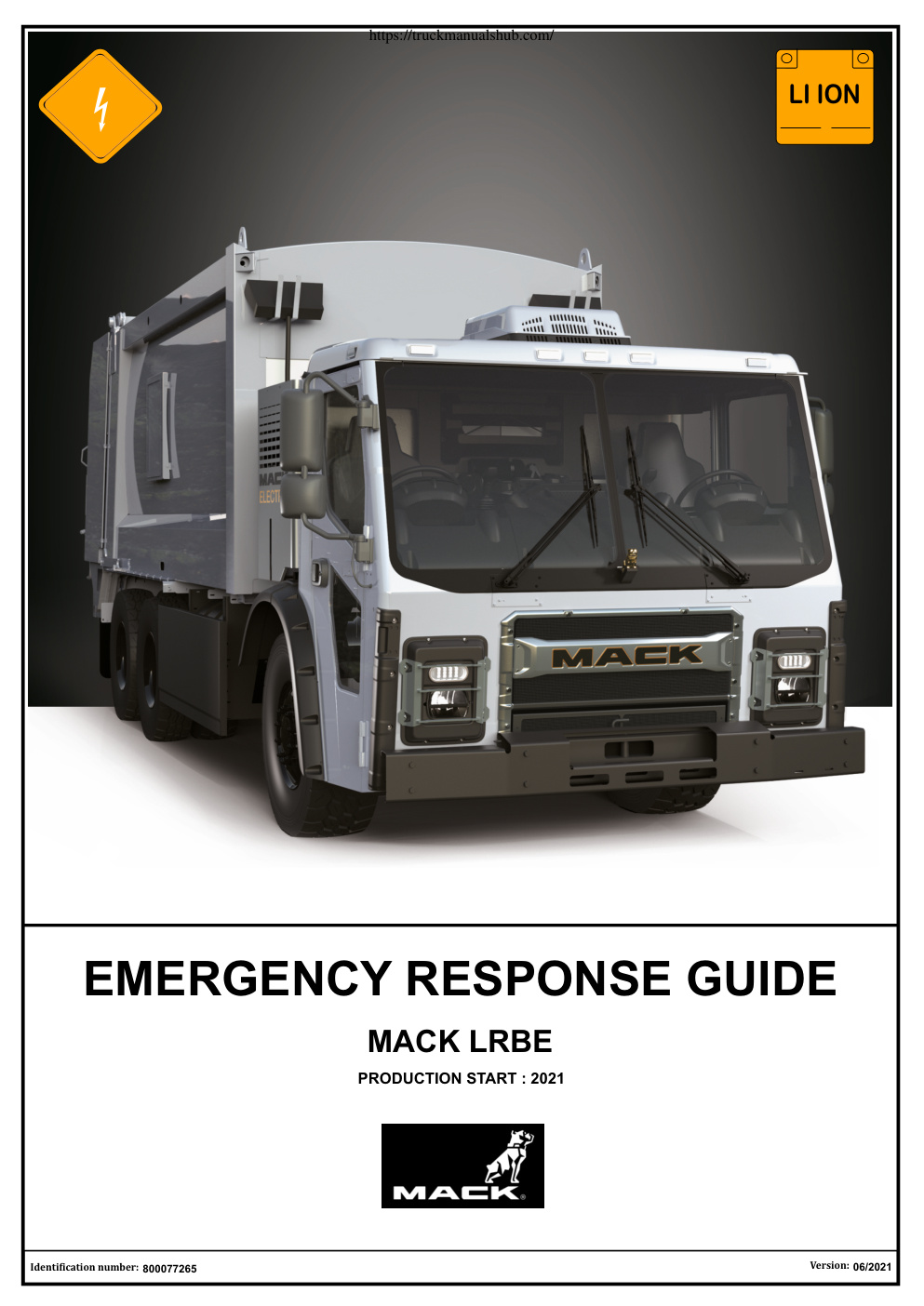 Première page de Mack LRBE Emergency Response Manual