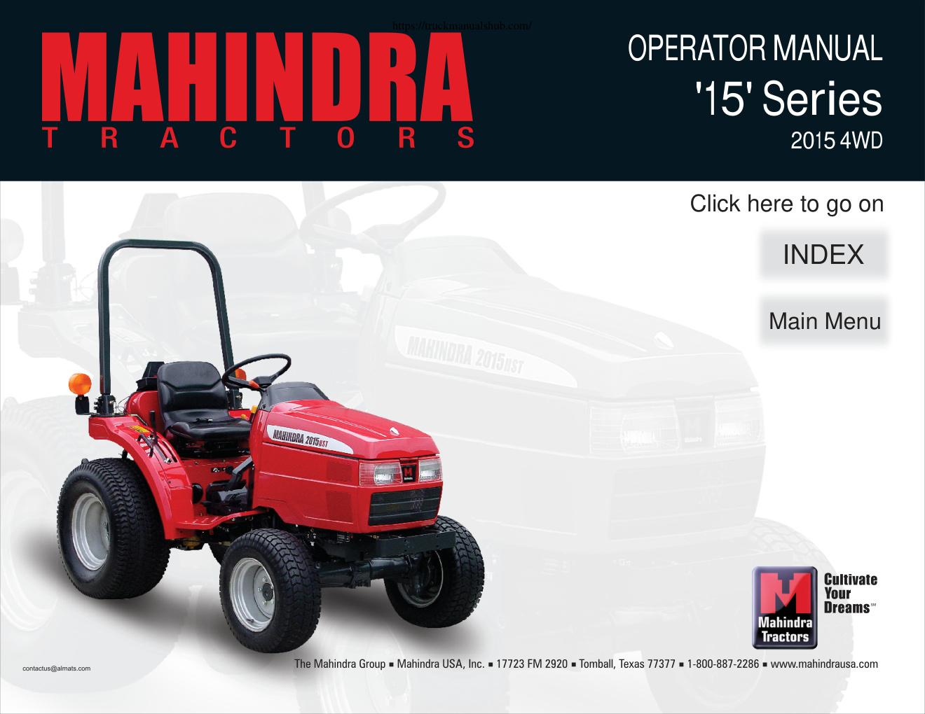Première page de Mahindra 15 Series 2015 4WD User Manual
