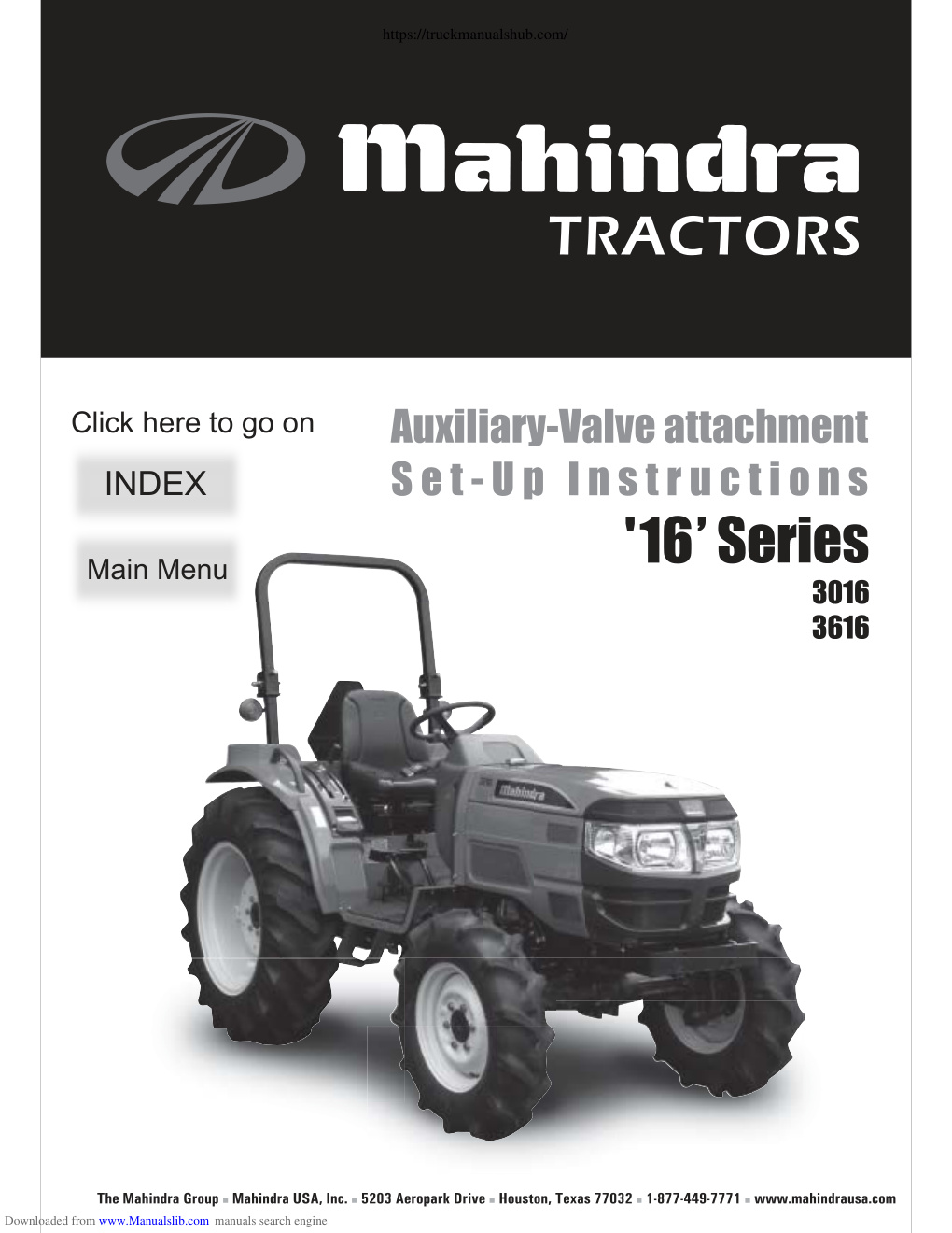 Première page de Mahindra 3016 3616 User Manual