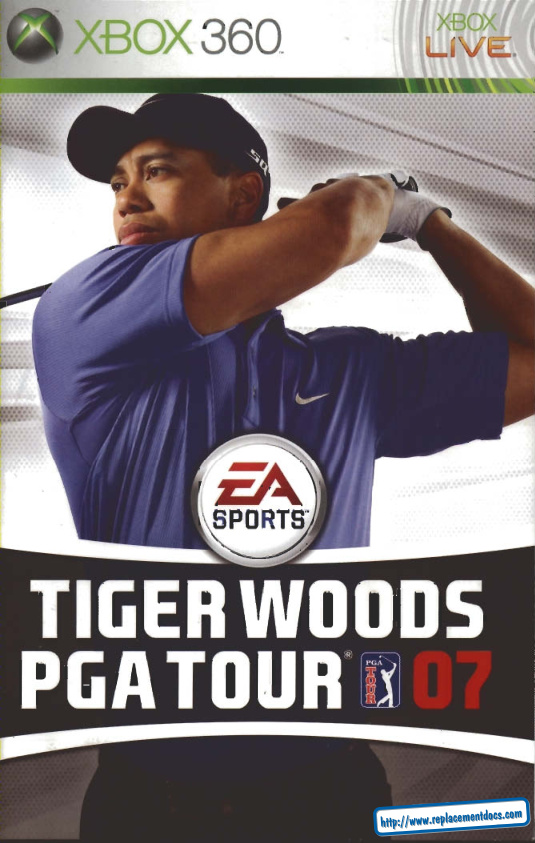 Première page de Manual Xbox 360 Tiger Woods PGA Tour 07 UK Manual 360 PROVISIONAL