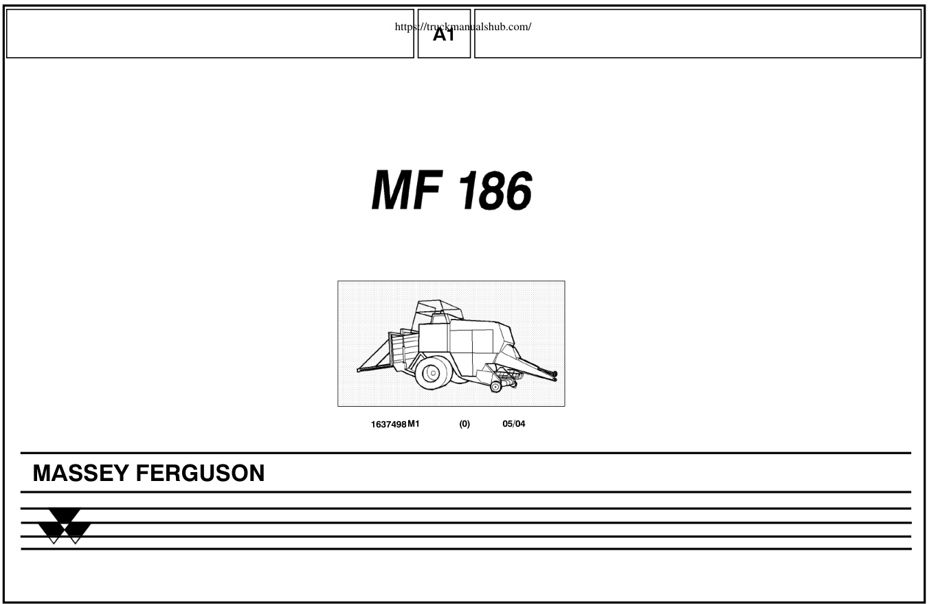 Première page de Massey Ferguson MF 186 Parts Catalog Manual