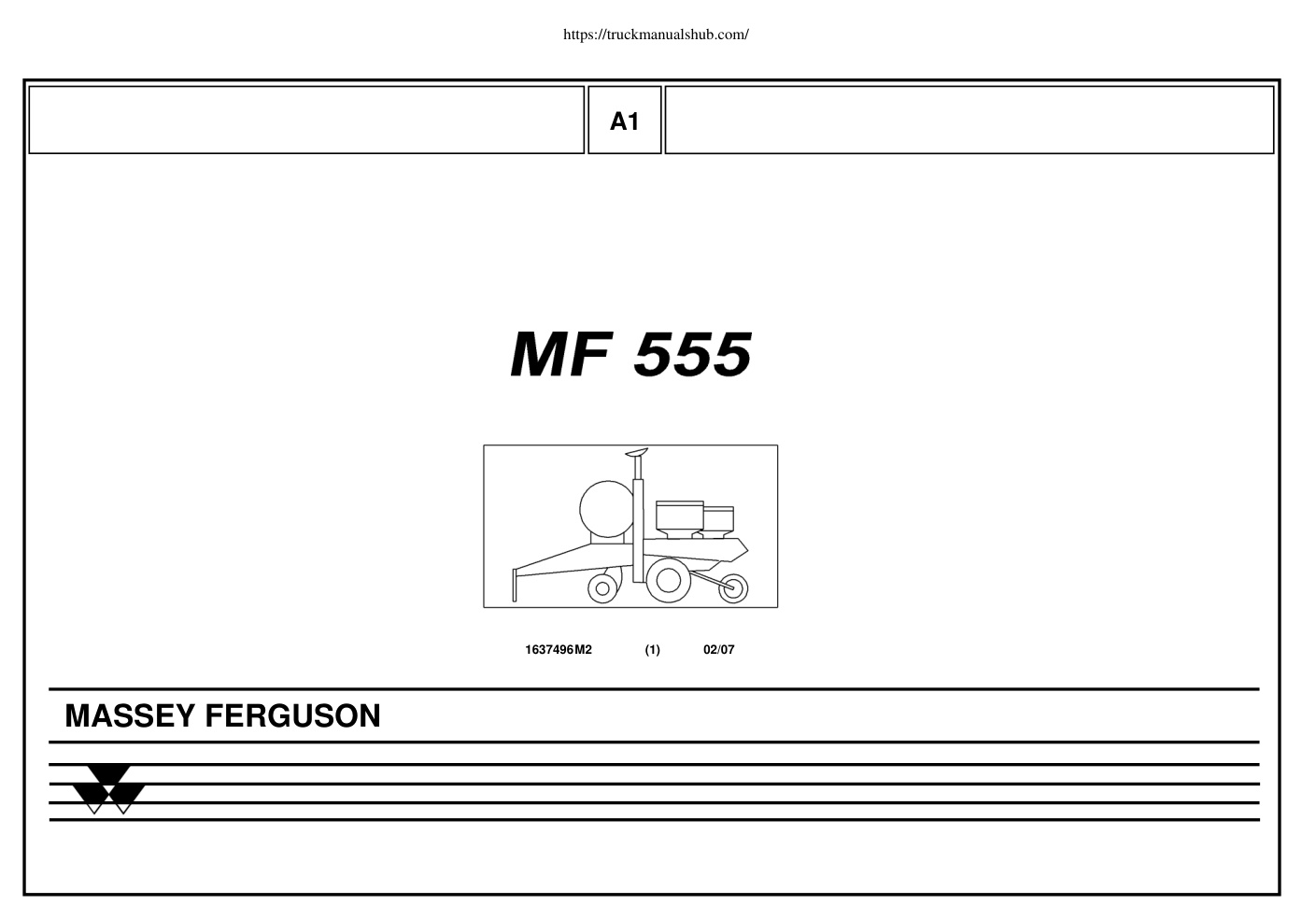 Première page de Massey Ferguson MF 555 Parts Catalog Manual