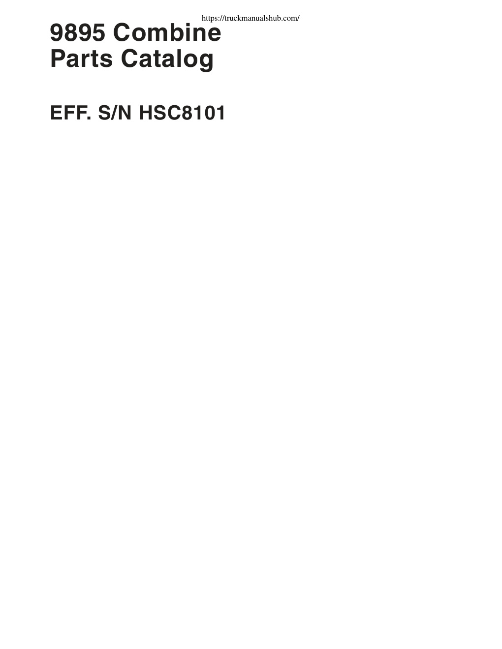 Première page de Massey Ferguson MF 9895 Combine Parts Catalog Manual