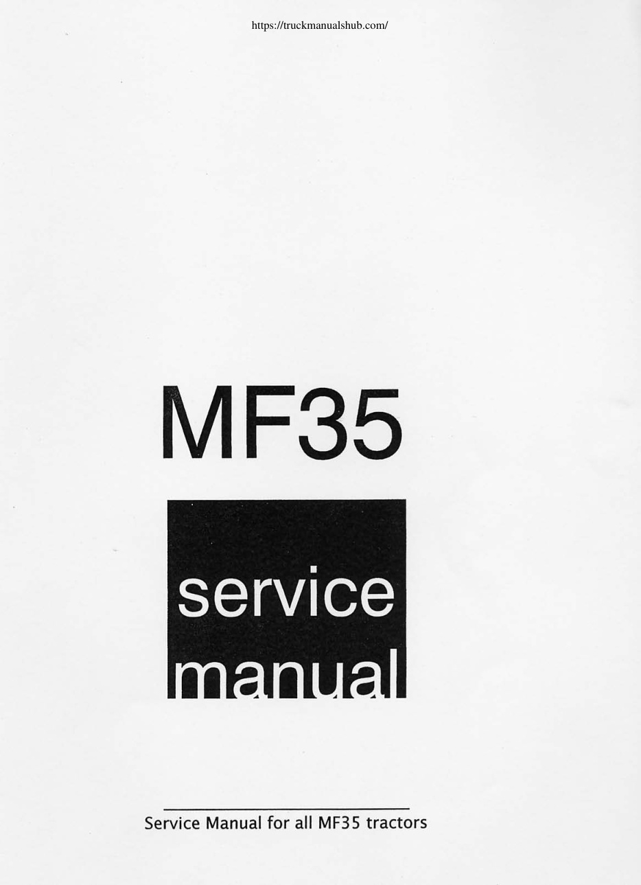 Première page de Massey Ferguson MF35 Workshop Service Manual