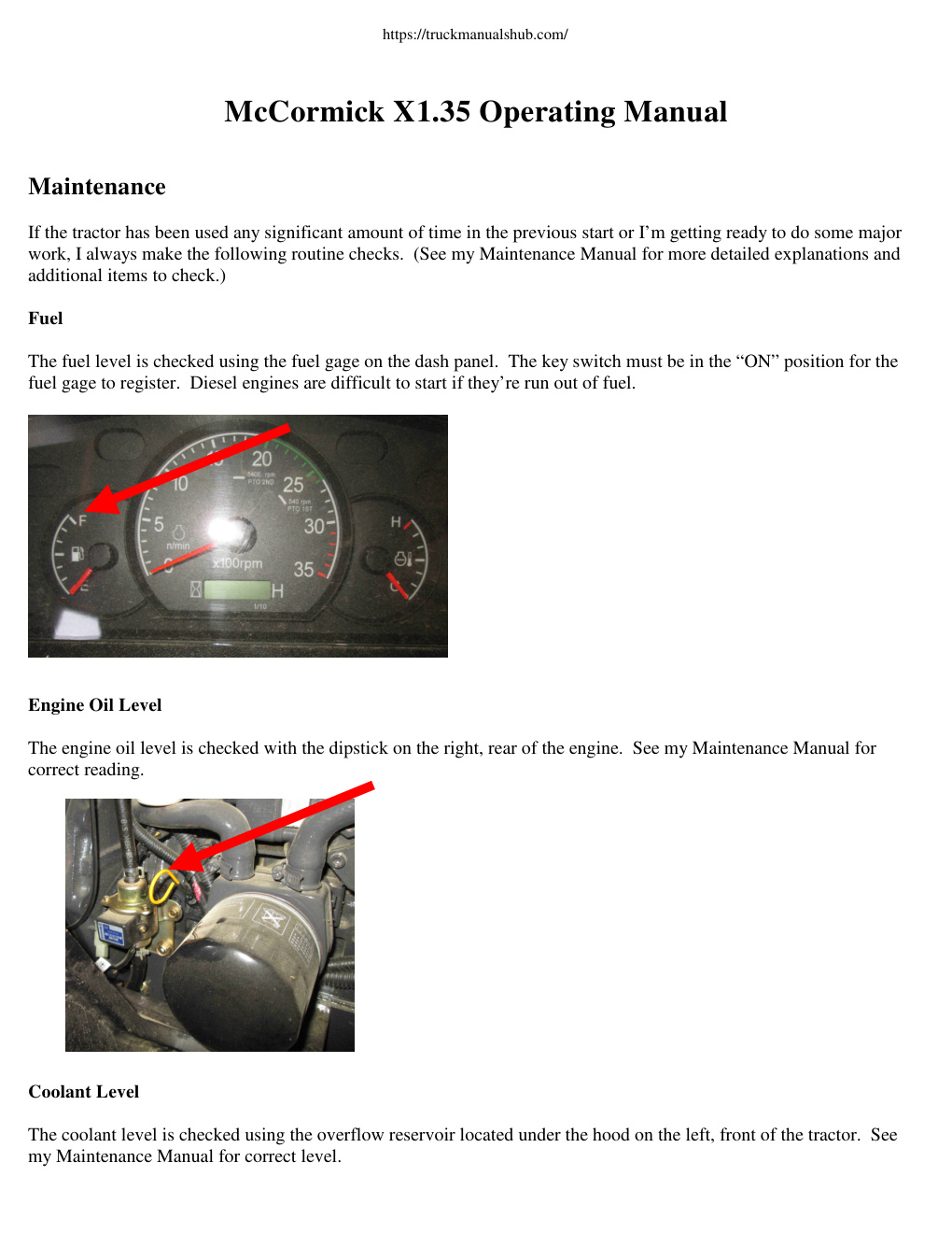 Première page de McCormick X1 35 Operating Manual