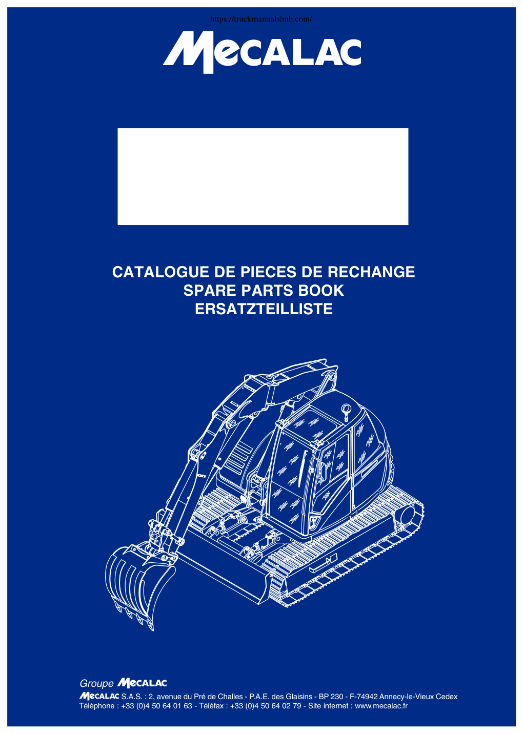Première page de Mecalac 714MC Spare Parts Book