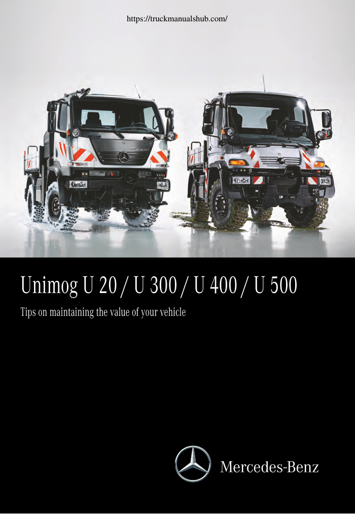Première page de Mercedes Benz Unimog U 20 U 300 U 400 U 500 Manual