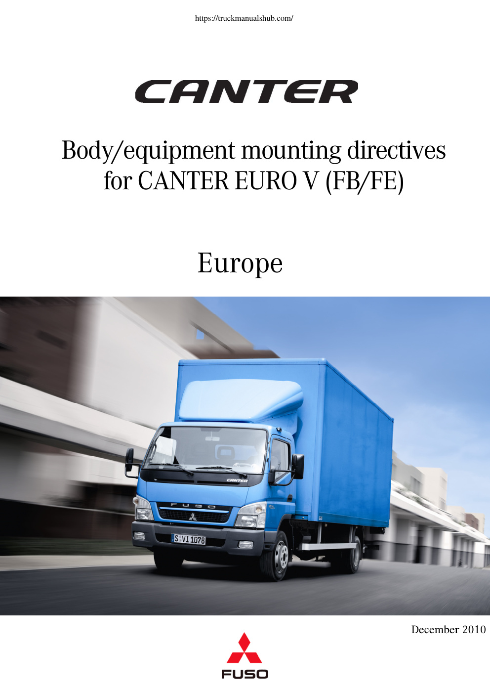 Première page de Mitsubishi Body equipment mounting directives for CANTER EURO V FB FE