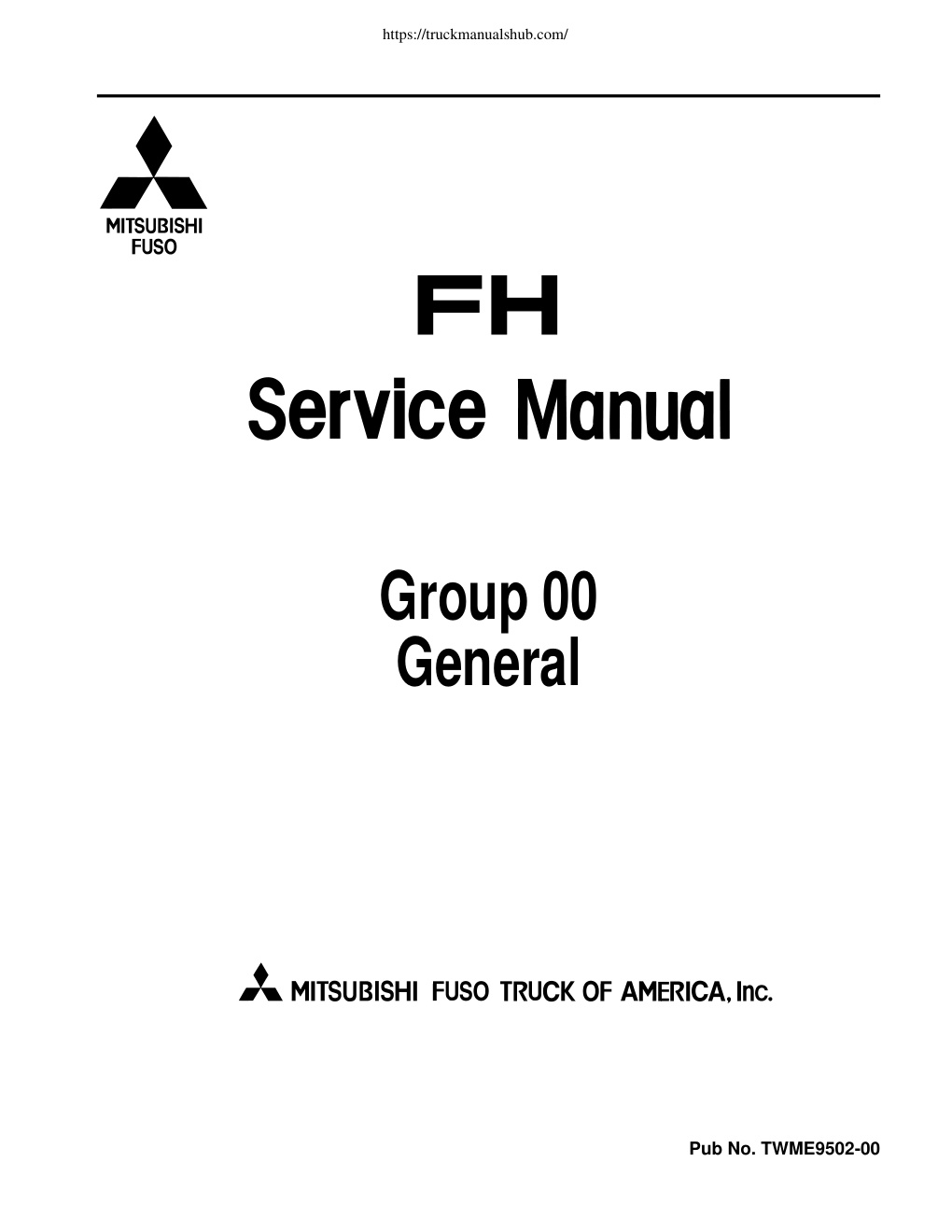 Première page de Mitsubishi Fuso FH 1996 2001 Service Manual