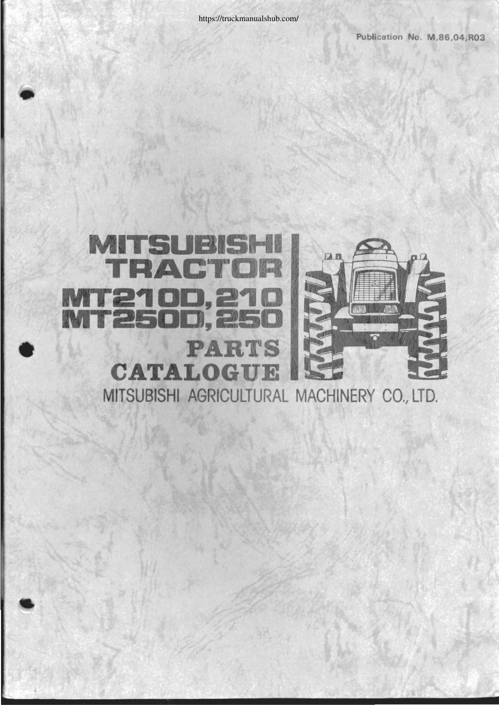 Première page de Mitsubishi MT2100 210 2500 250 Parts catalog engine