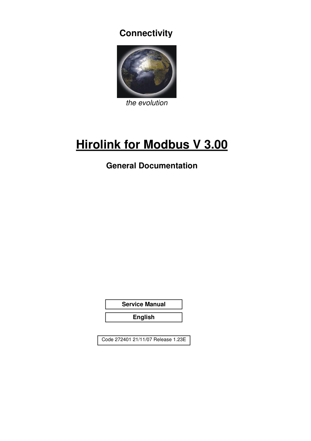 Première page de Modbus General Documentation