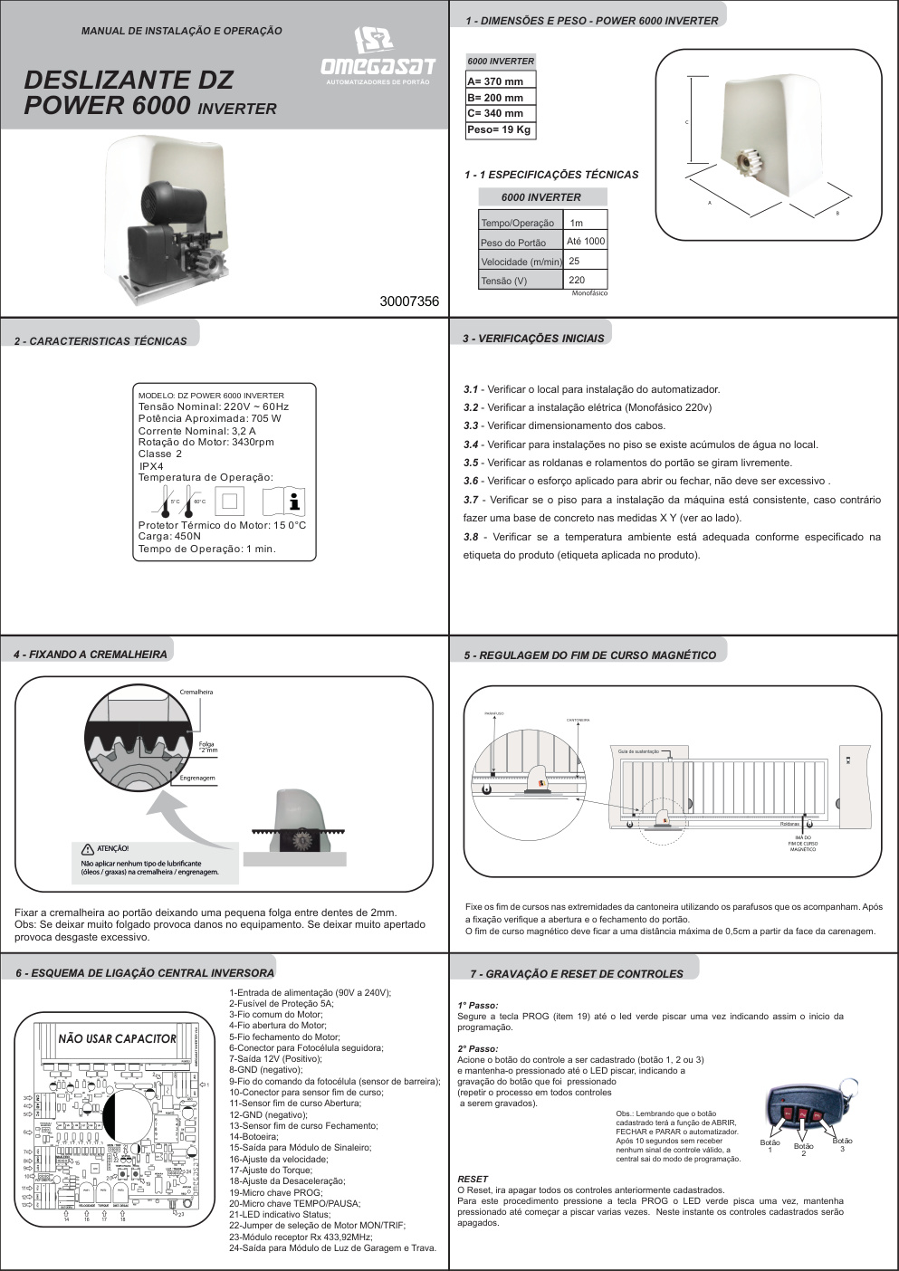 Première page de NICE DESLIZANTE DZ POWER 6000 INVERTER PT