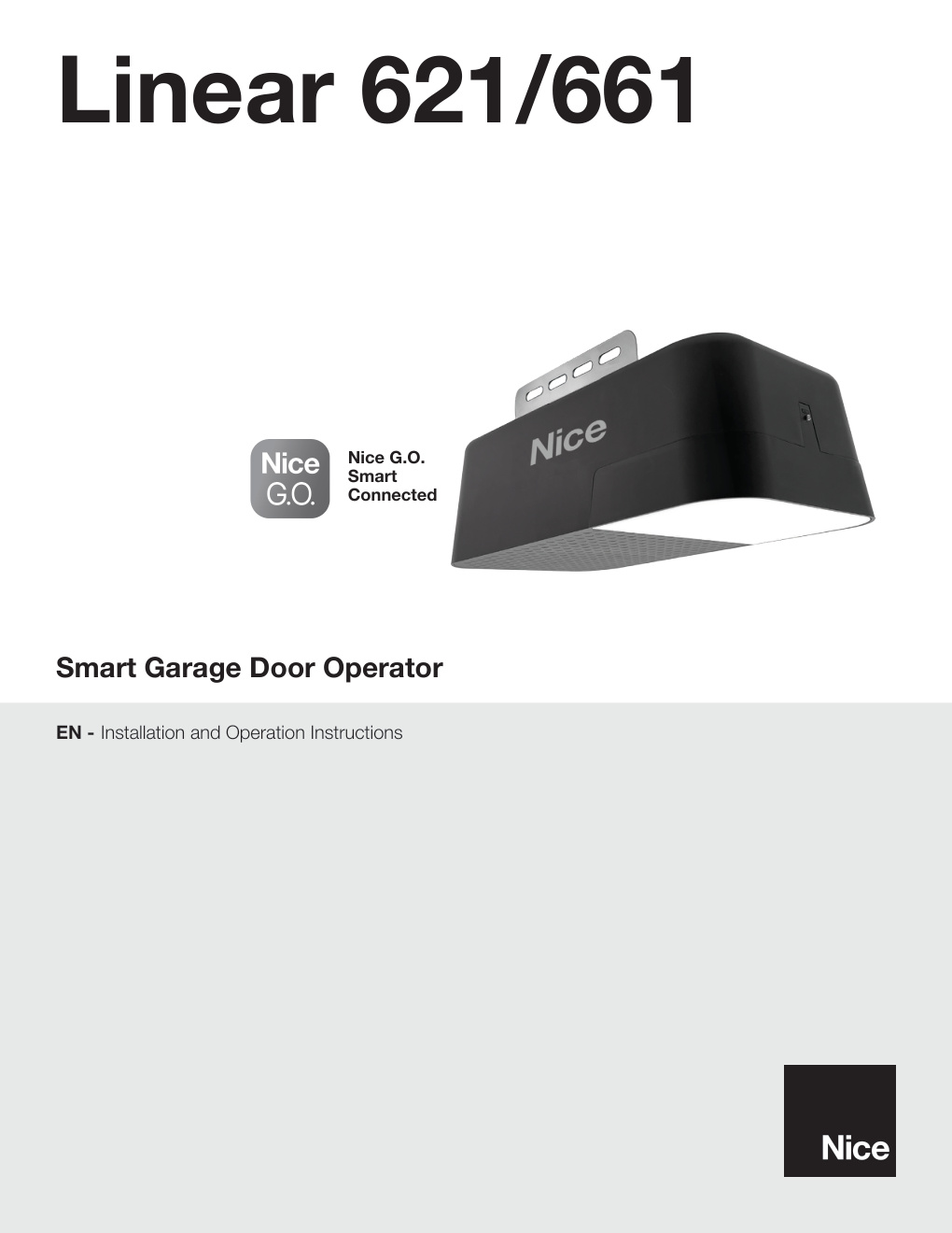 Première page de NICE Linear 621 661 EN