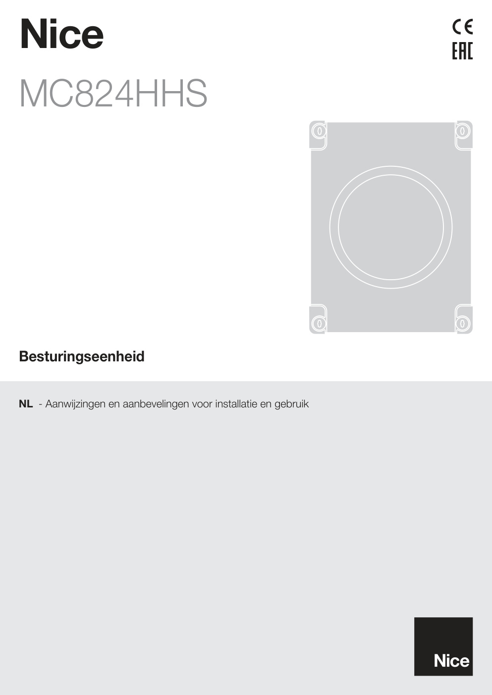 Première page de NICE MC824HHS NL