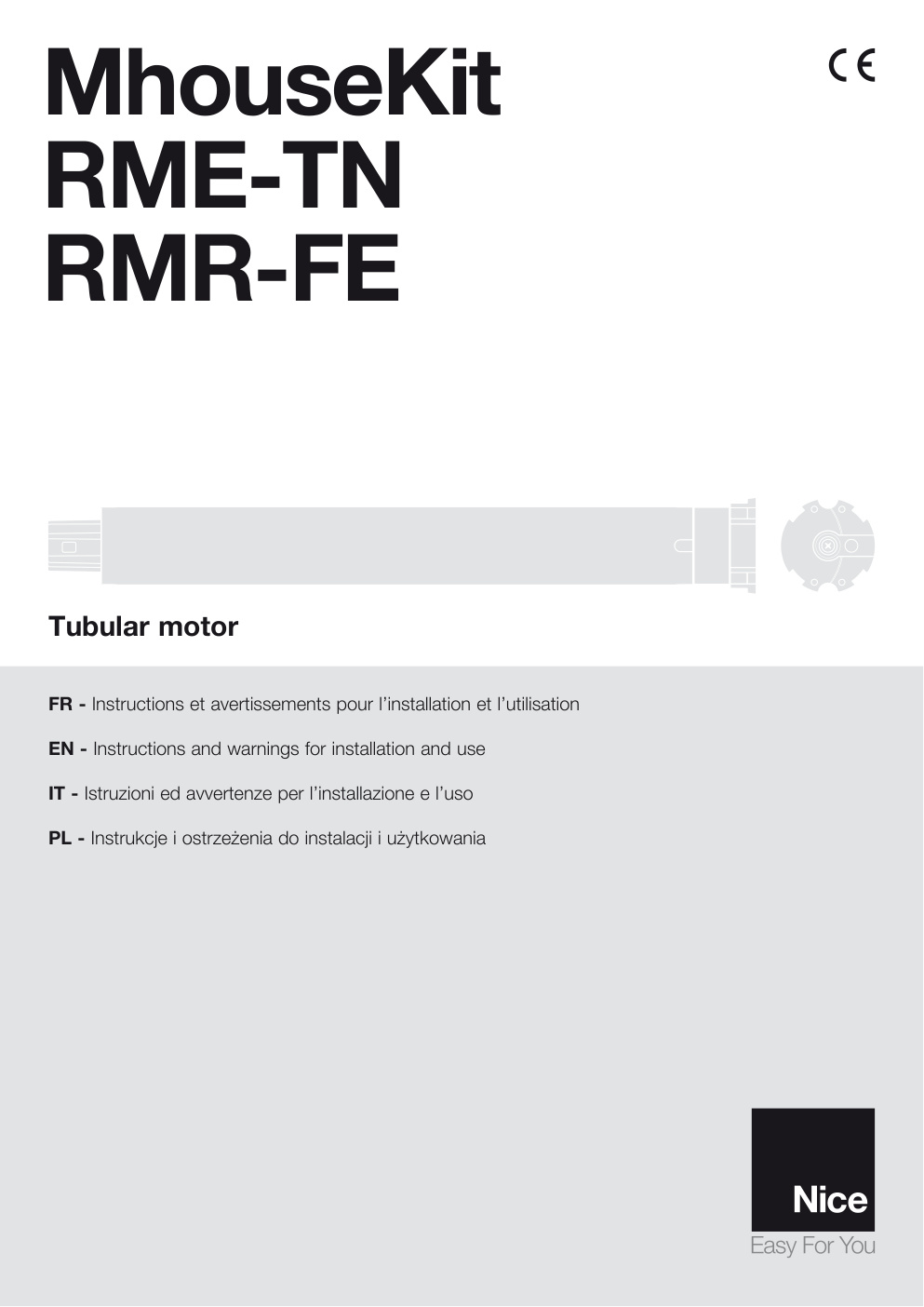 Première page de NICE MhouseKit RME TN FR