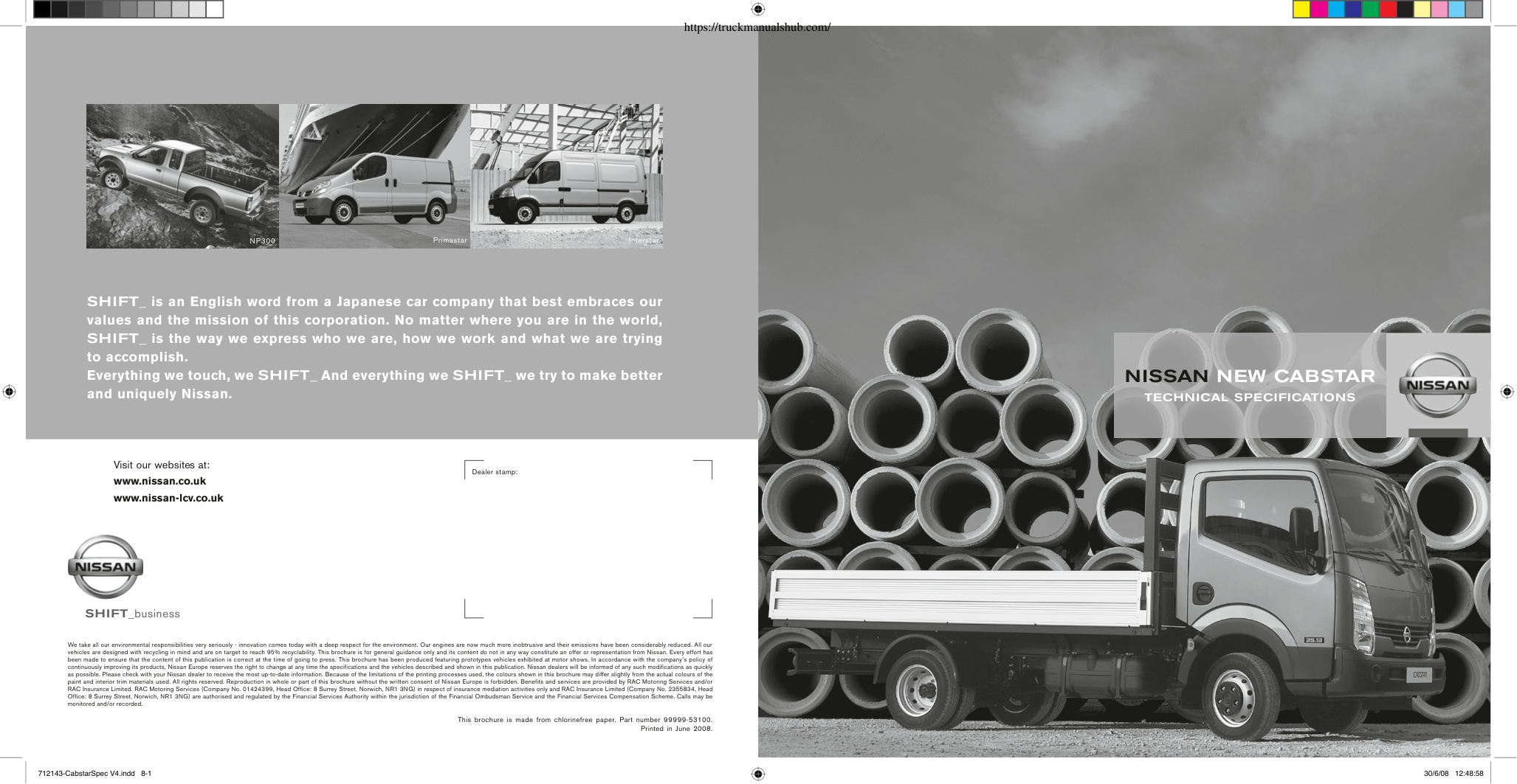 Première page de Nissan CabStar bd30 Technical Data Sheet