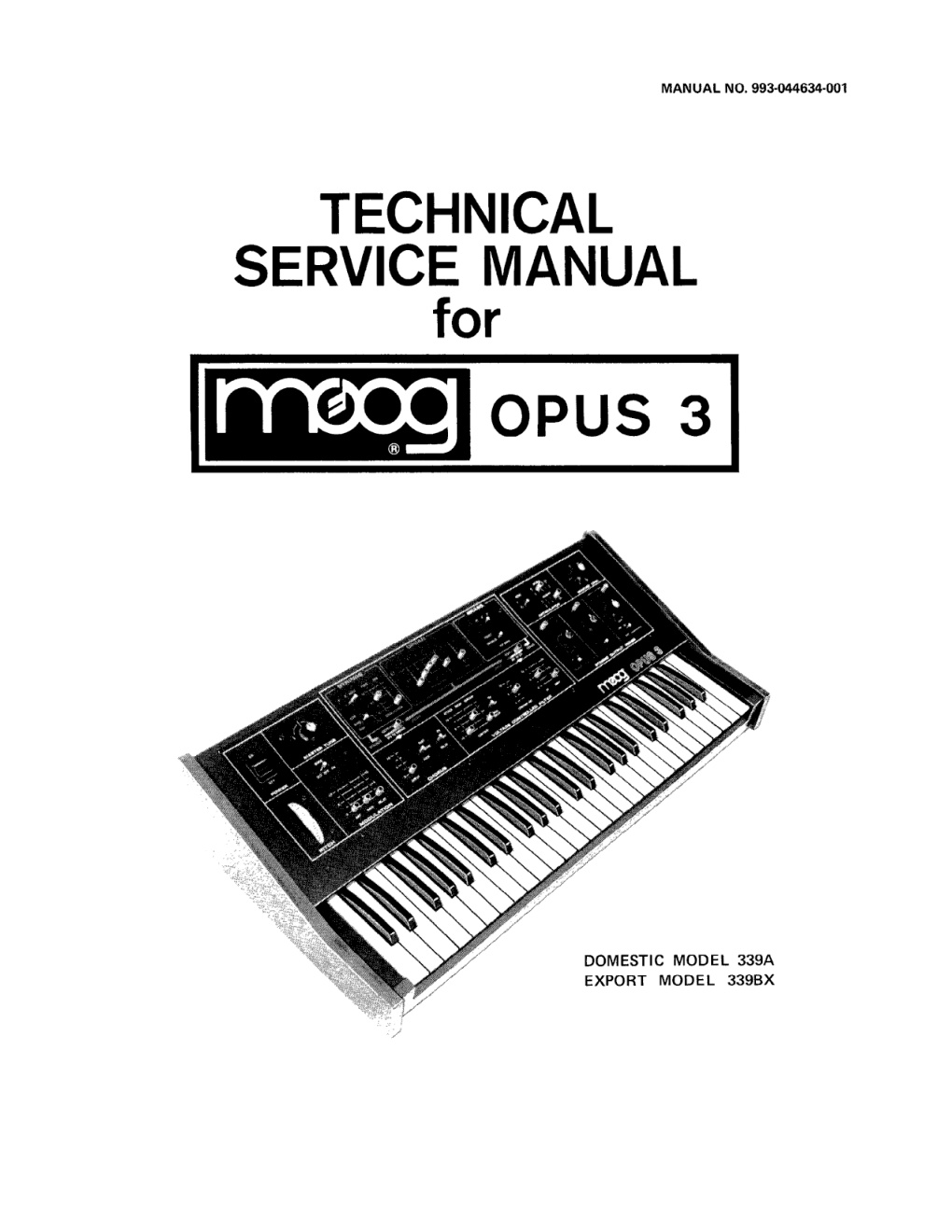 Première page de OPUS 3 SERVICE MANUAL ocr