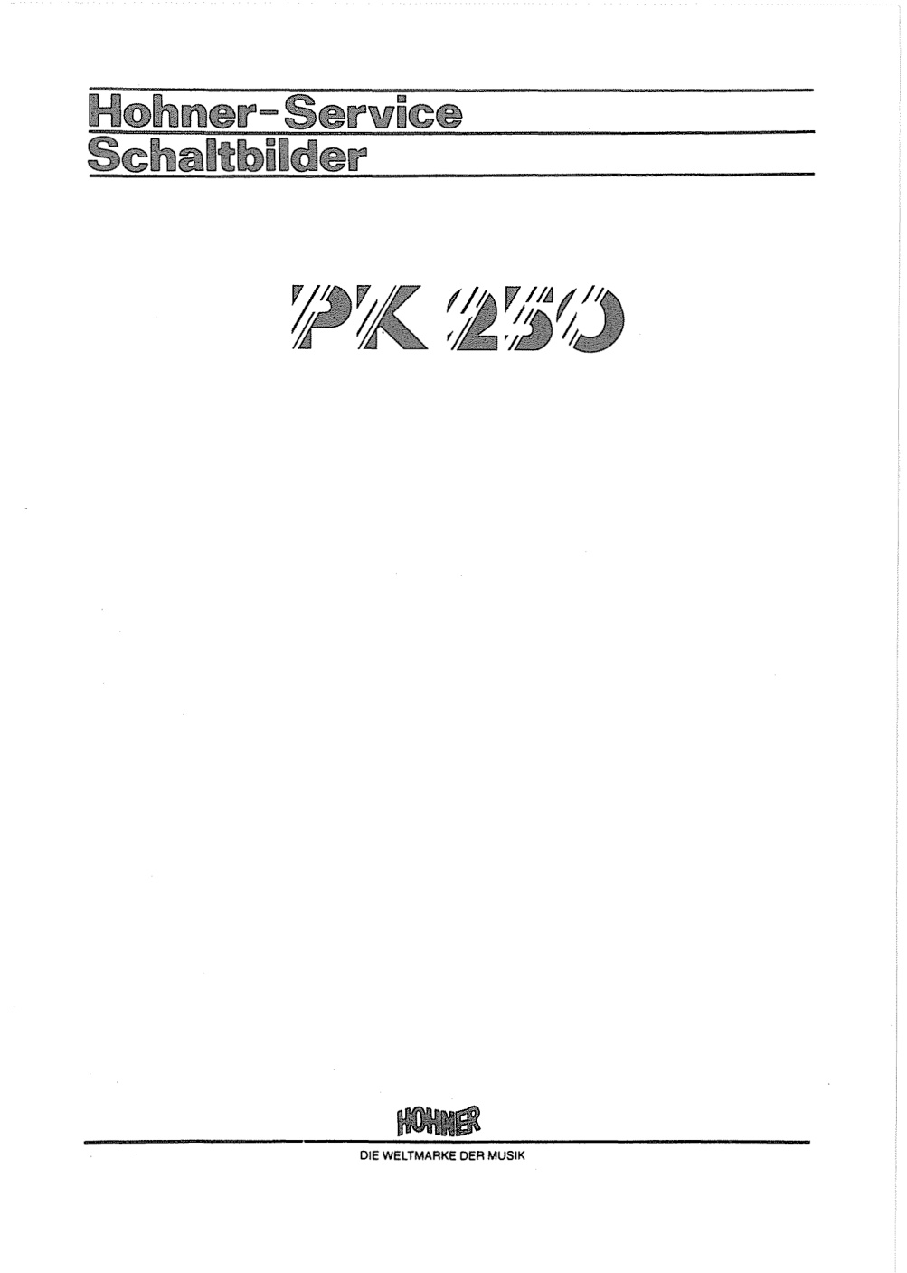 Première page de PK 250 SERVICE MANUAL ocr