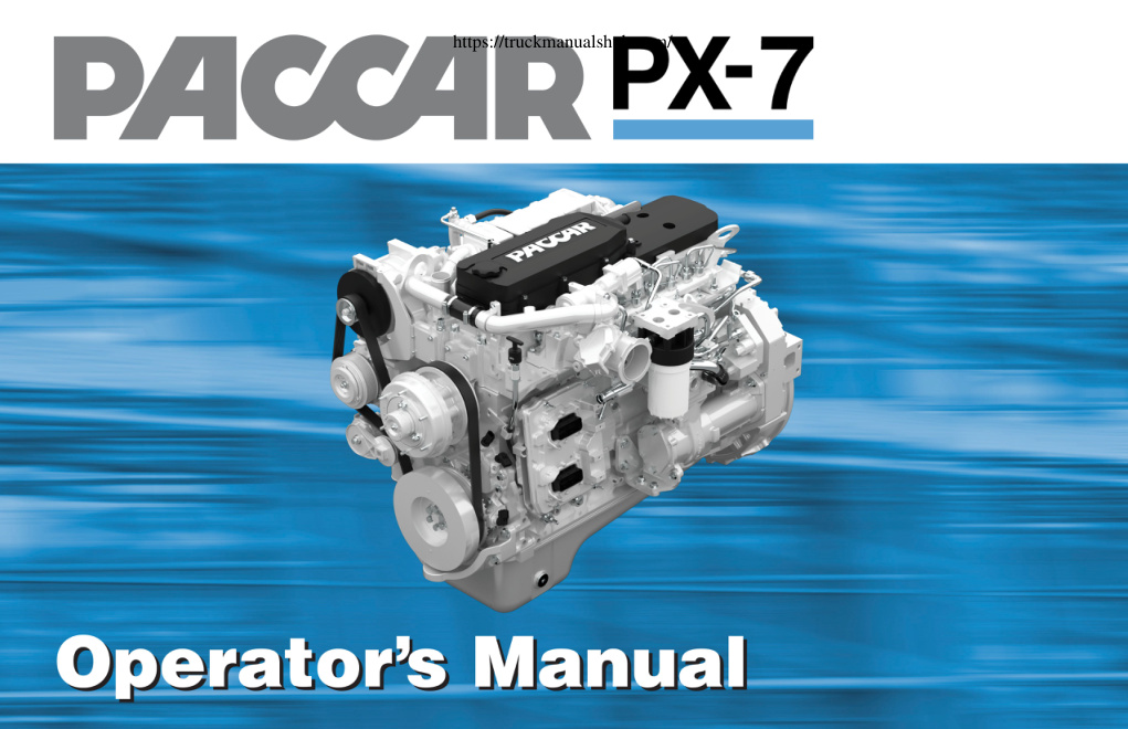 Première page de Paccar PX 7 Engine Operator s Manual