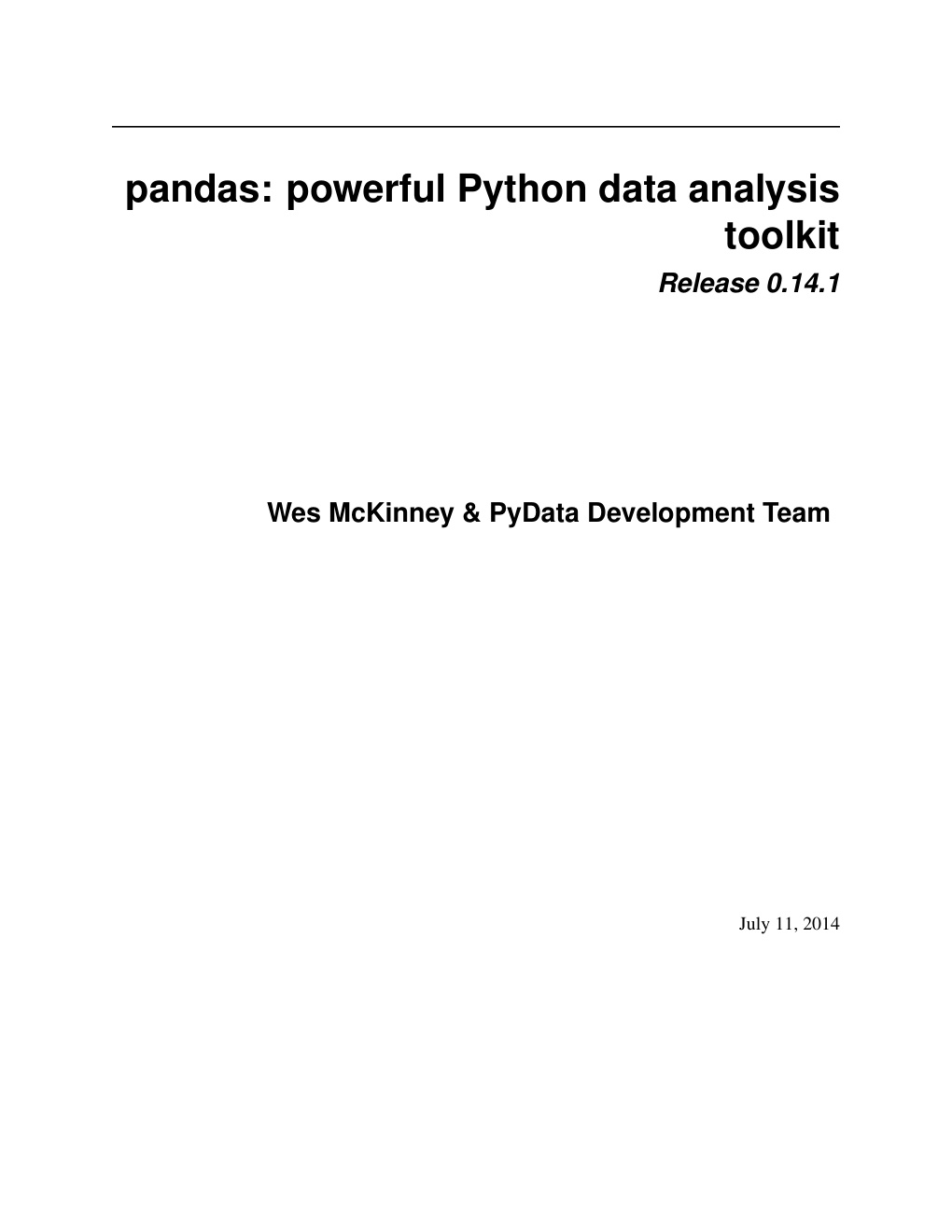 Première page de Pandas 0 14 1 documentation Python SQL