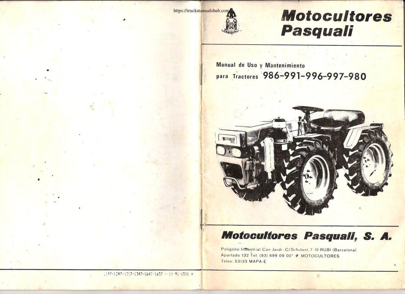 Première page de Pasquali 986 991 996 996 980 Manual