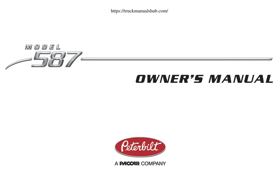 Première page de Peterbilt 587 Owner s Manual