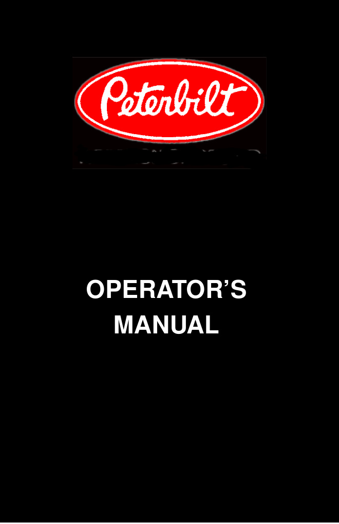 Première page de Peterbilt Conventional Trucks Operator s Manual prior to 12 06