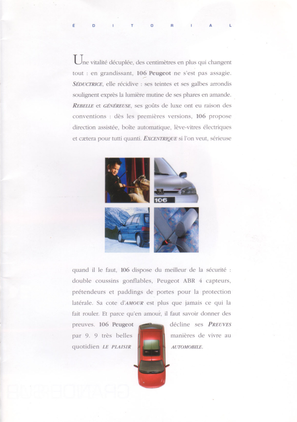 Première page de Peugeot 106 Phase 2 1997