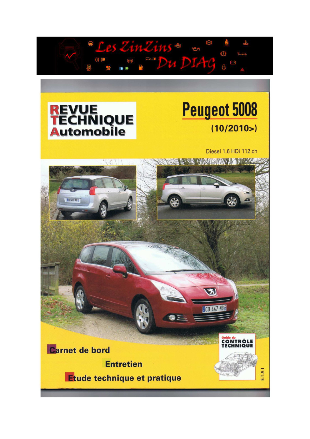 Première page de RTA Peugeot 5008 1 6 HDI 112 ch 10 2010