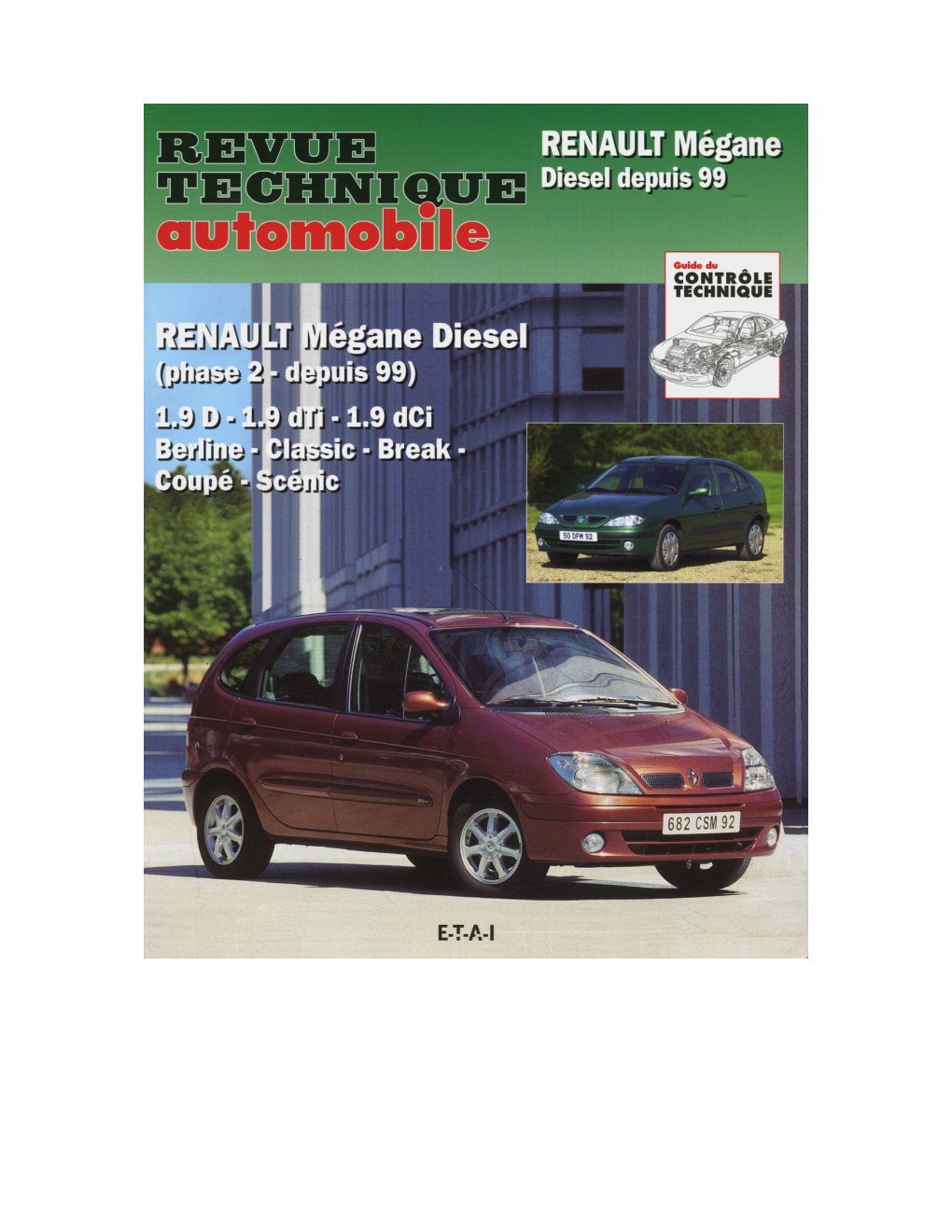 Première page de RTA Revue technique RENAULT Megane et scenic phase 2 1 9d 1 9dti 1 9dci
