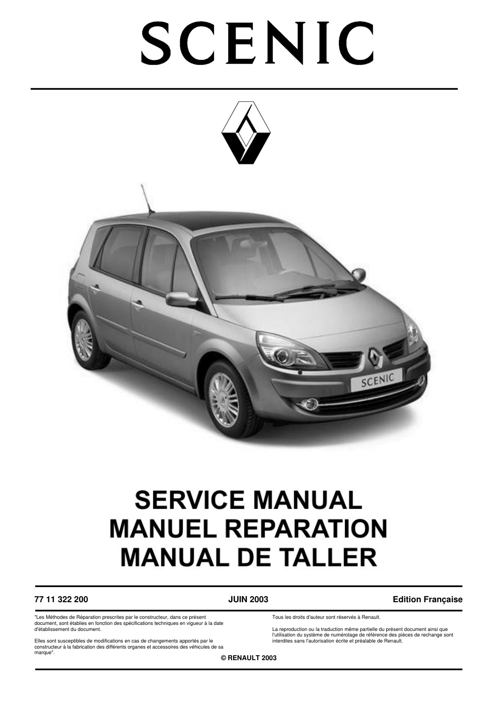 Première page de Renault Scenic Ii Manual De Taller Service Manual Manuel Reparation