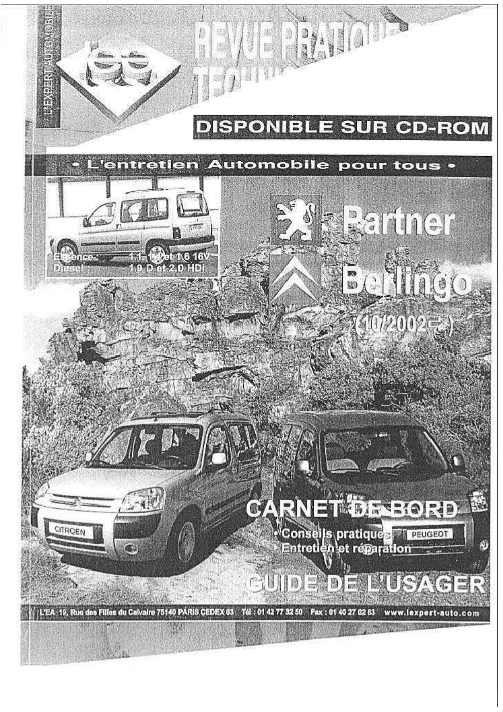 Première page de Rta Peugeot Partner Citroën Berlingo