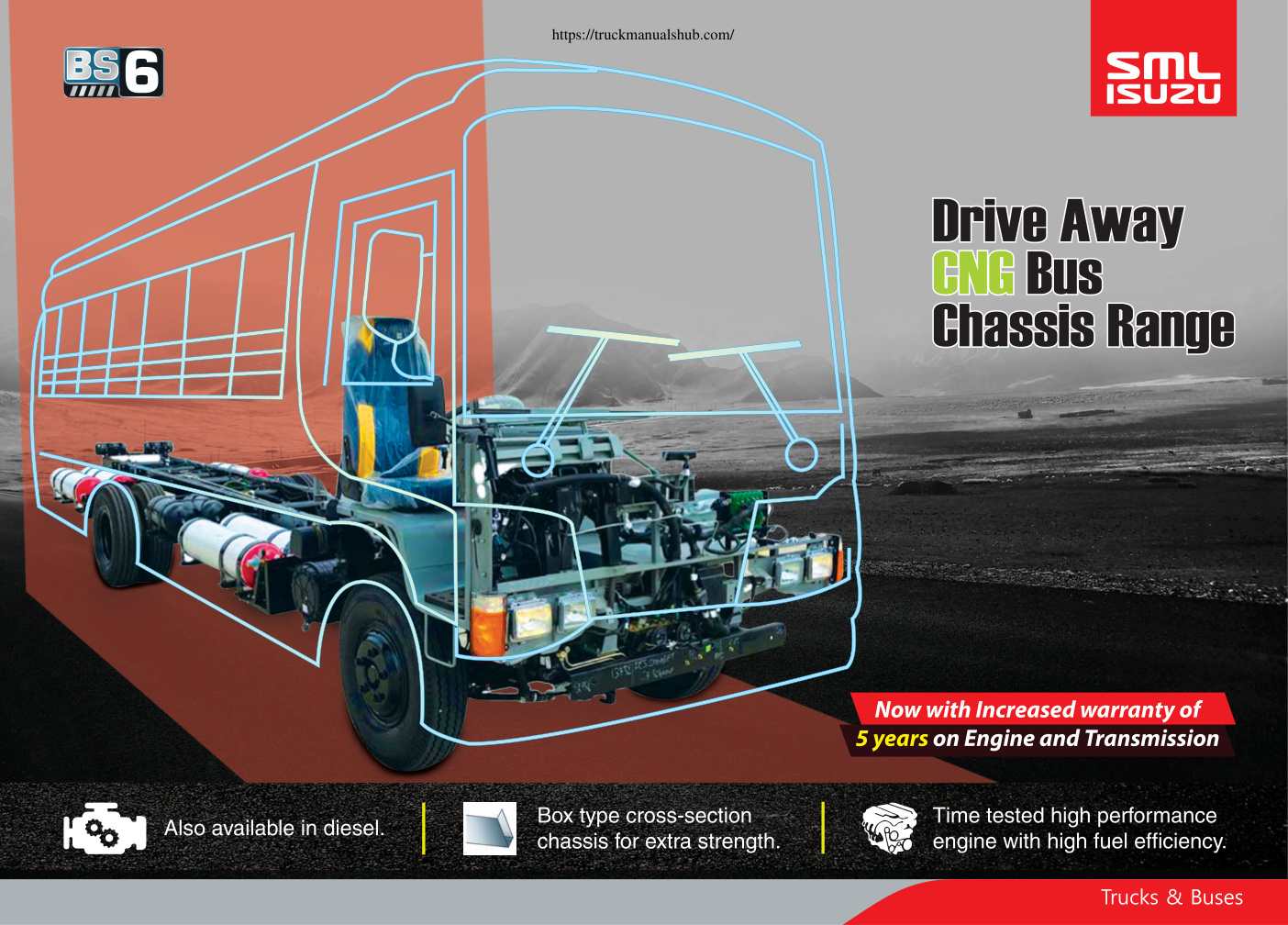 Première page de SML Isuzu Bus Chassis CNG Specifications
