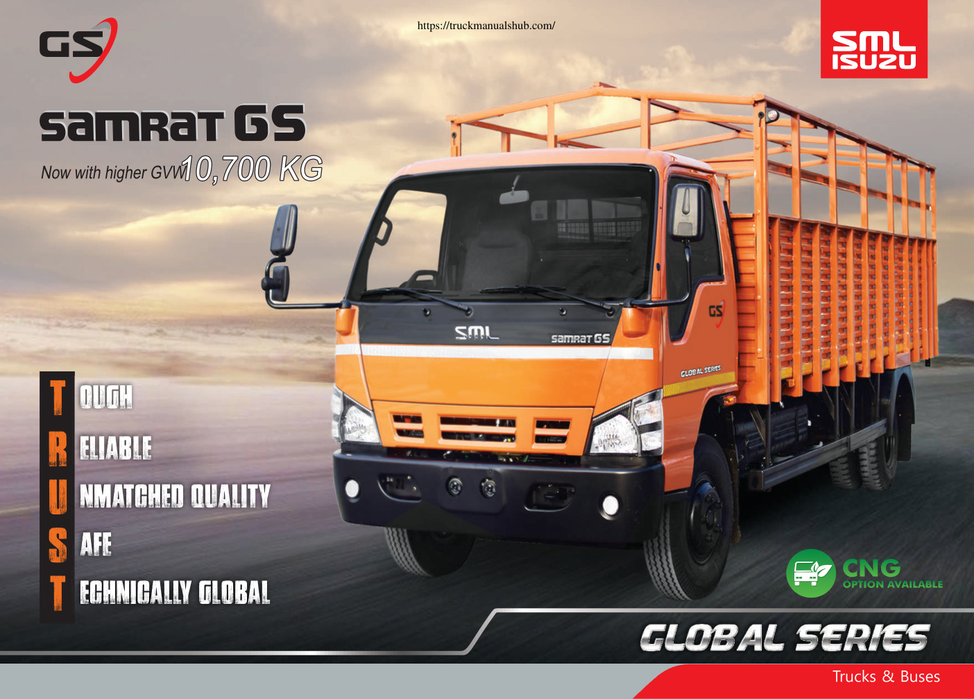 Première page de SML Isuzu Samrat GS Specifications
