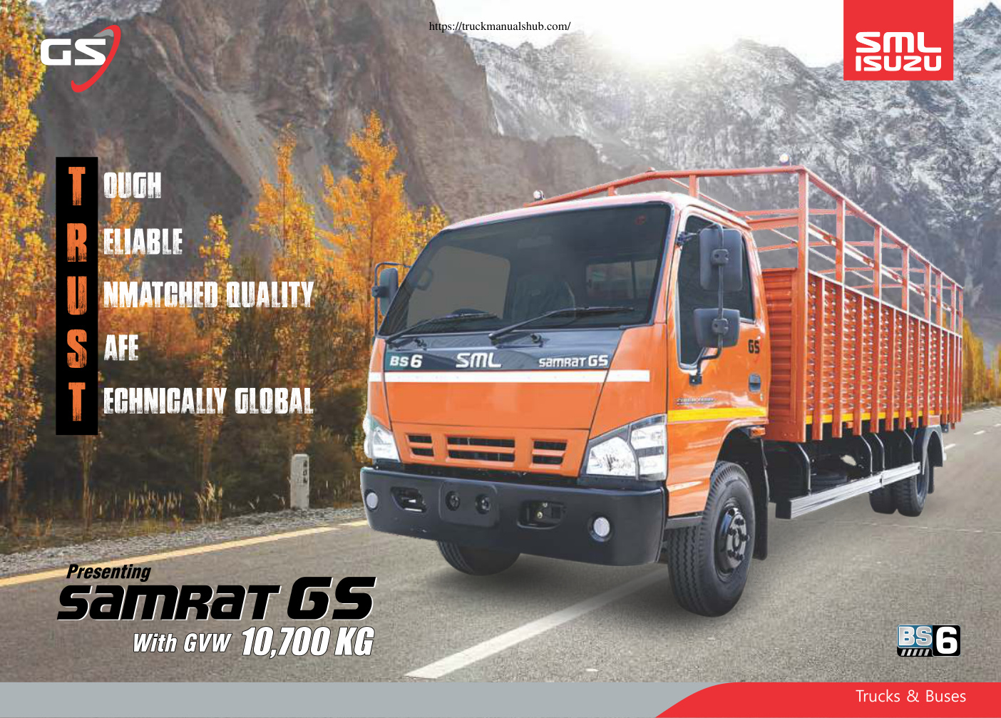 Première page de SML Isuzu Samrat GS Truck Specifications